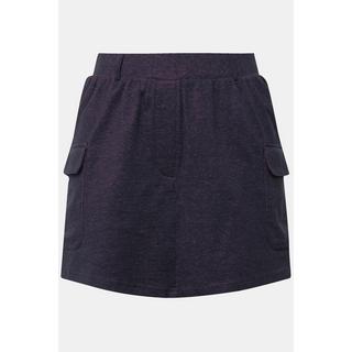 Ulla Popken  Gonna pantalone in jersey di cotone biologico con cintura elastica e tasche cargo 