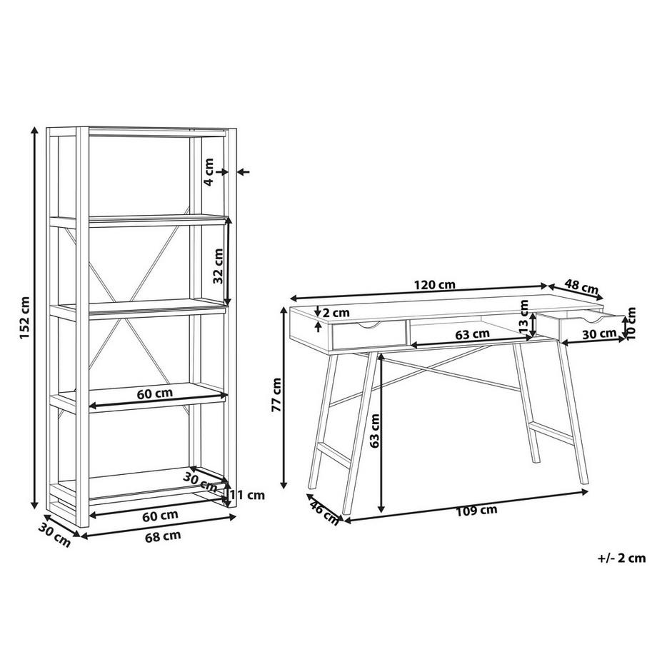Beliani  Büromöbel-Set aus MDF-Platte Skandinavisch JENKS/CLARITA 