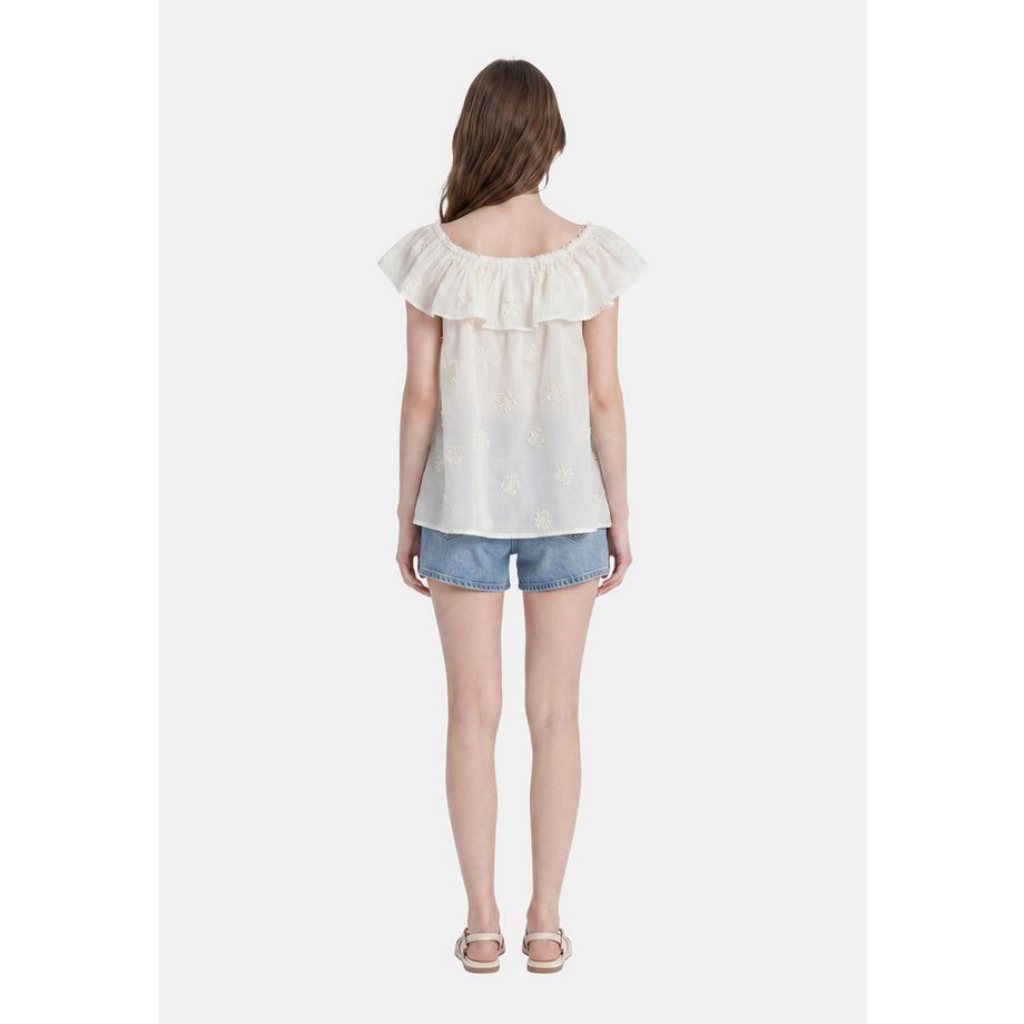 Chiara Ferretti Blouse épaules dénudées avec imprimé flocons de neige  