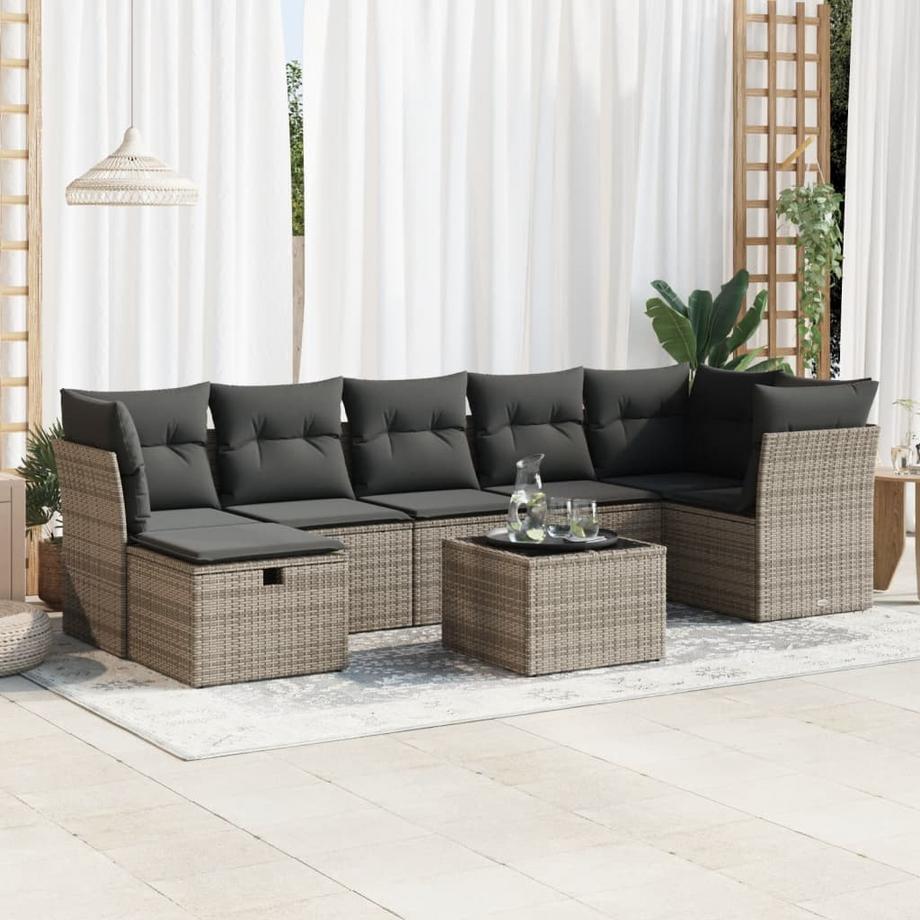 VidaXL Ensemble de canapés de jardin rotin synthétique  