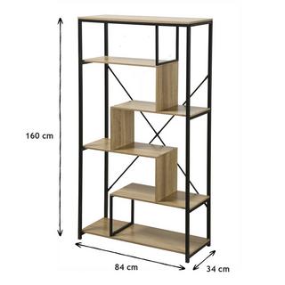 Calicosy Bibliothèque avec étagères 6 niveaux H160 cm  