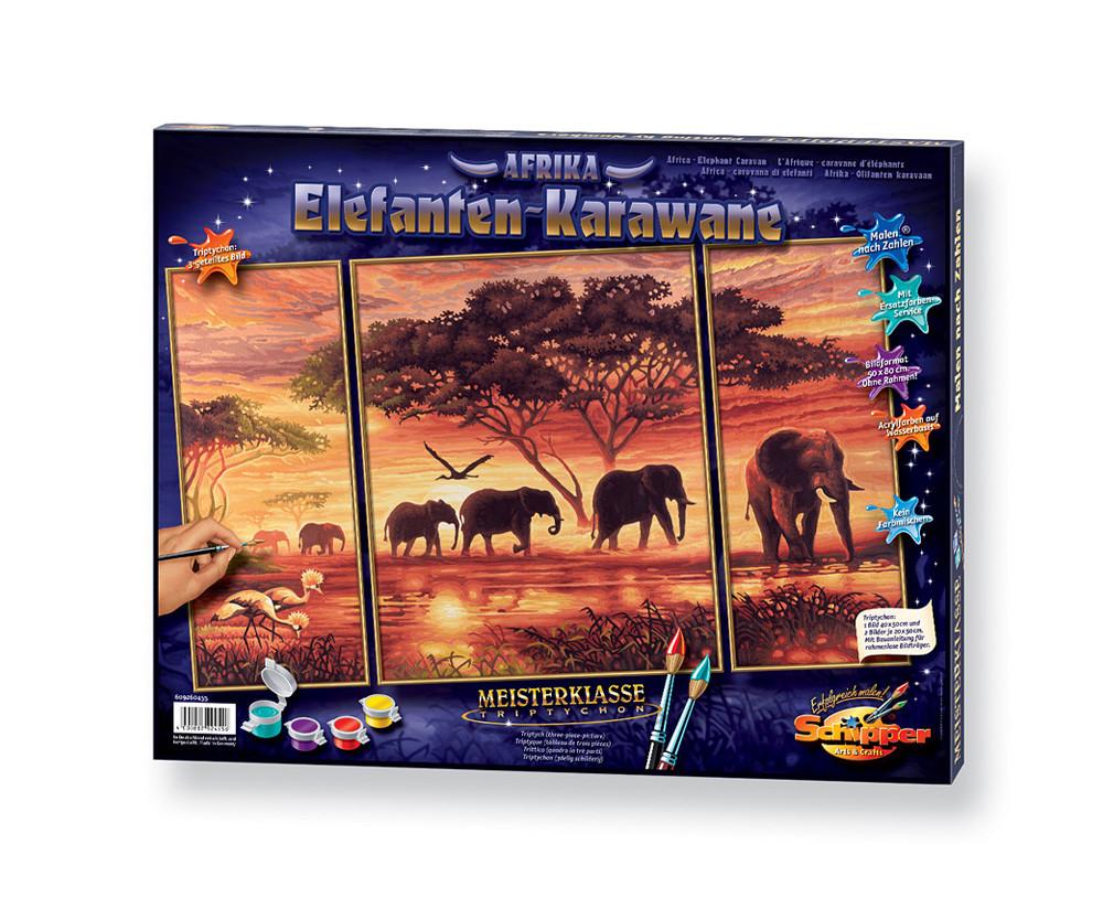 Schipper  Schipper 609260455 - Malen nach Zahlen: Elefanten Karawane, 50 x 80 cm 
