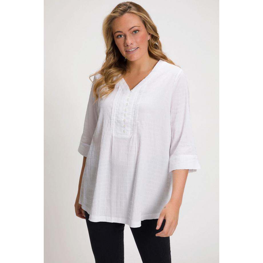 Ulla Popken Bubble Tunika Biesen Herzausschnitt 3/4-Arm  