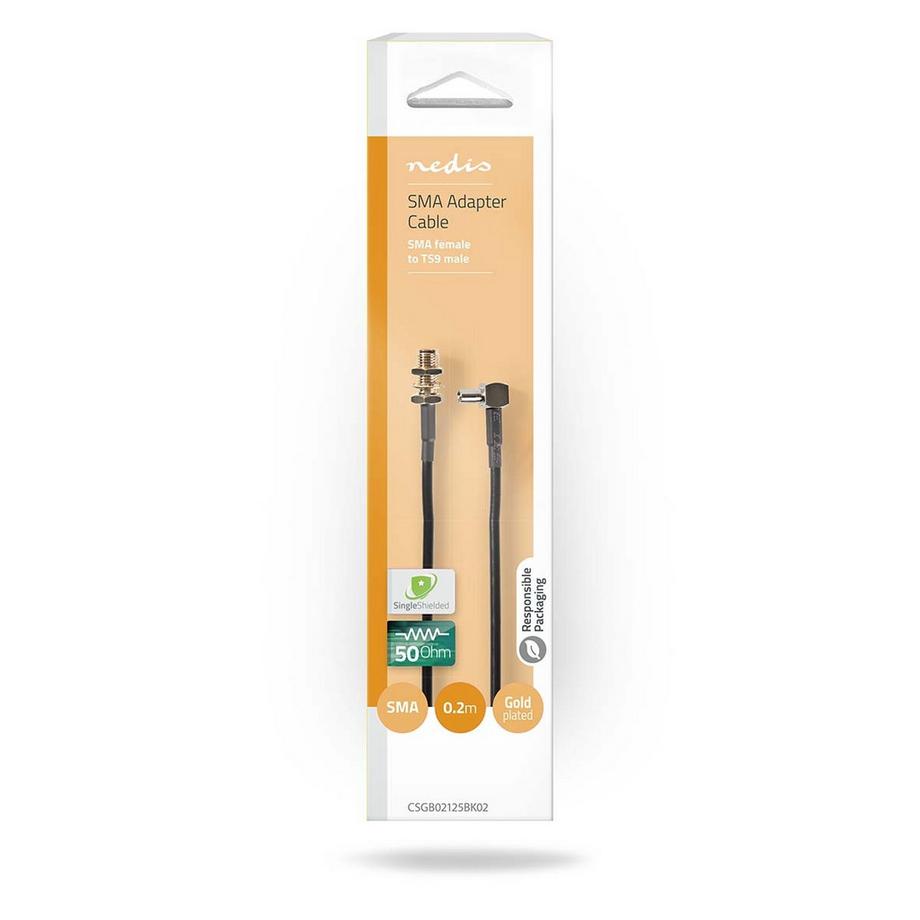 Nedis  Antennenkabel | SMA Buchse | TS9 | Vergoldet | 50 Ohm | Einschalig | 0,20 m | Rund | PVC | Schwarz | Box 