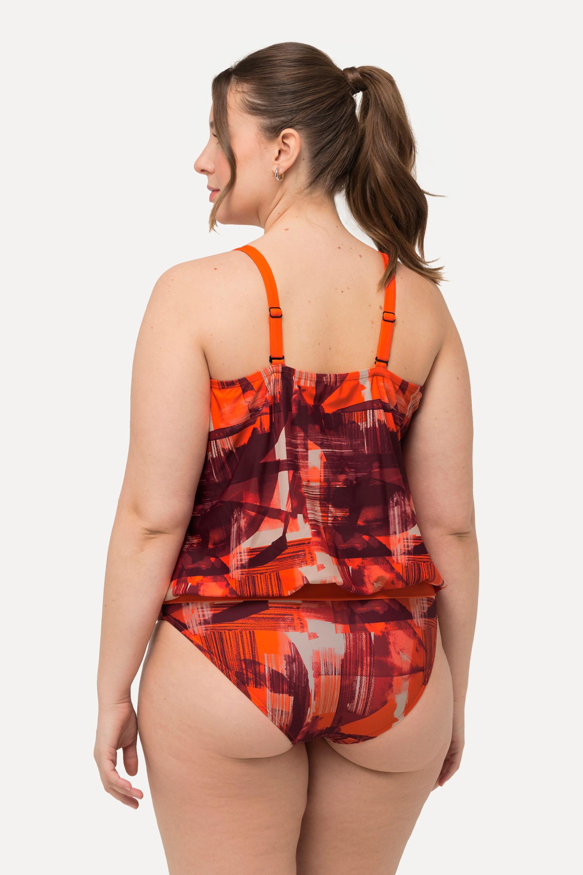 Ulla Popken  Tankini con top lungo, coppe morbide e spalline regolabili 