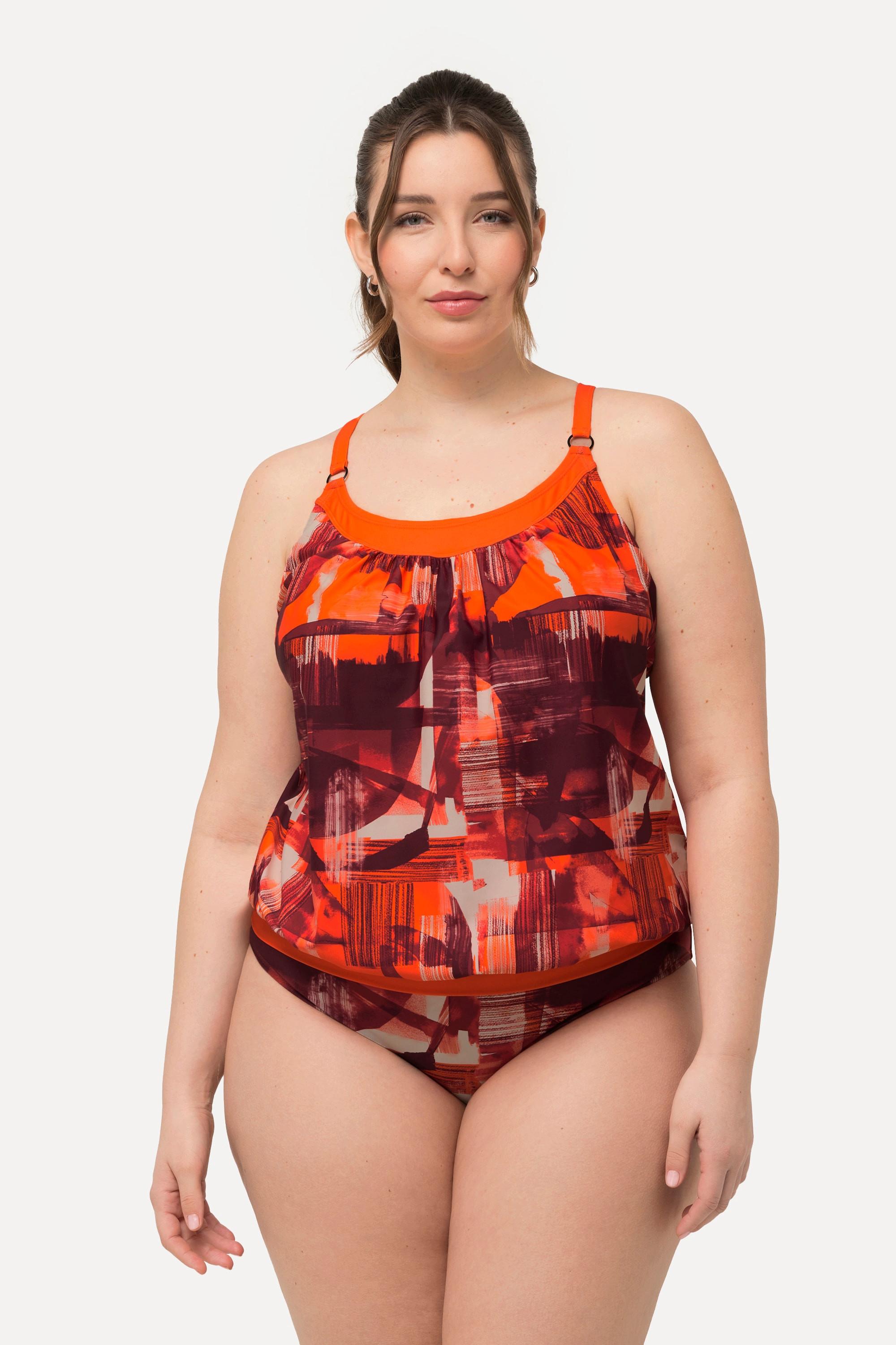 Ulla Popken  Tankini con top lungo, coppe morbide e spalline regolabili 