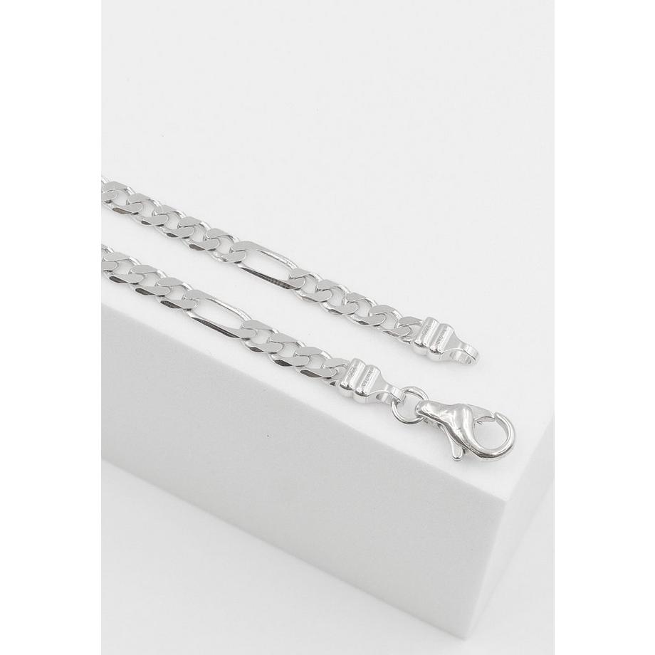 MUAU Schmuck  Collier Figaro Weissgold 750, 3.4mm, 50cm 