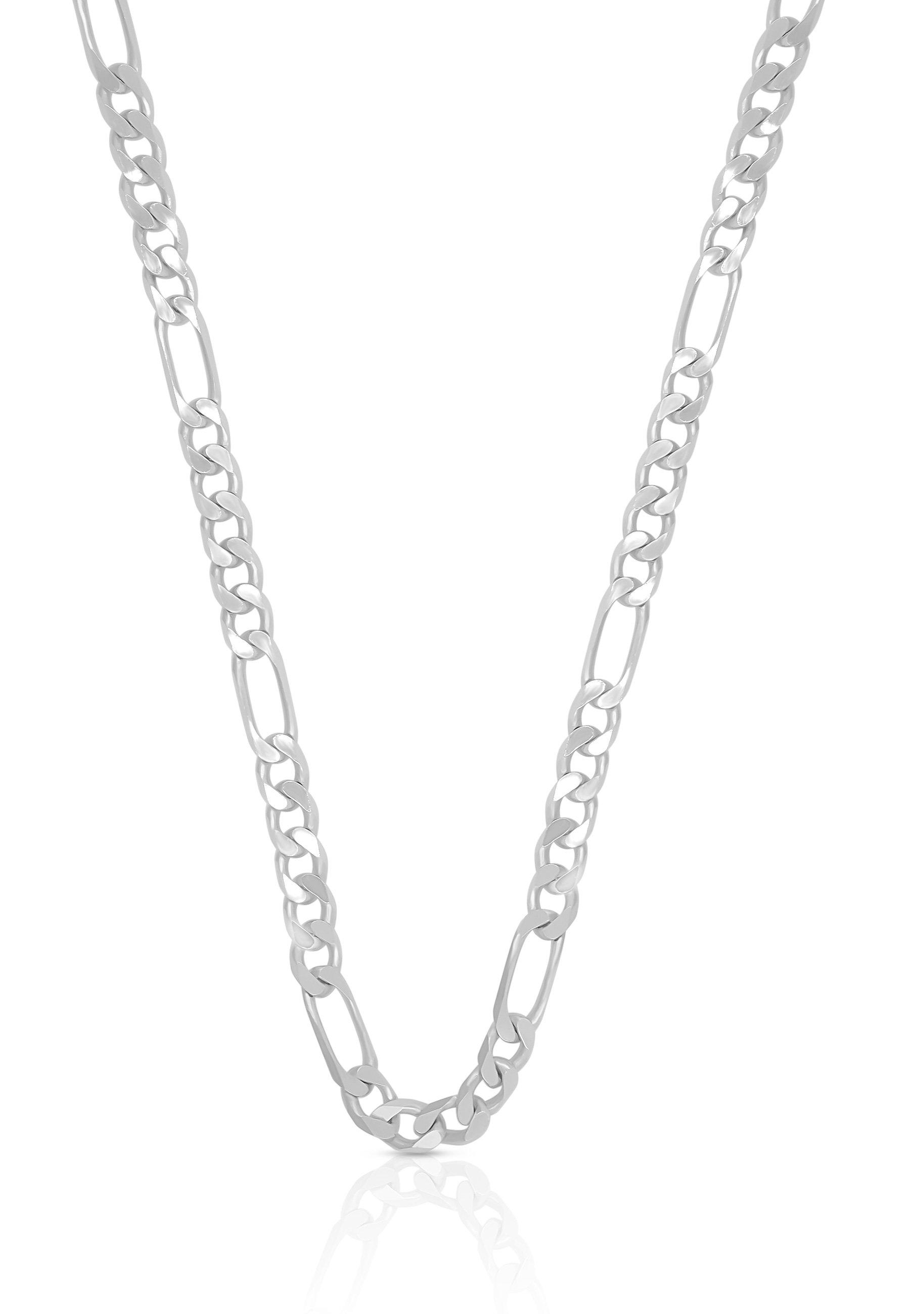 MUAU Schmuck  Collier figaro or blanc 750, 3,4mm, 50cm 