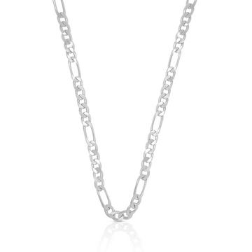 Collier figaro or blanc 750, 3,4mm, 50cm