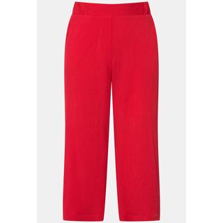 Ulla Popken  Pantaloni a 7/8 modello Mary con crespatura a bolle, taglio della gamba ampio e cintura comoda 