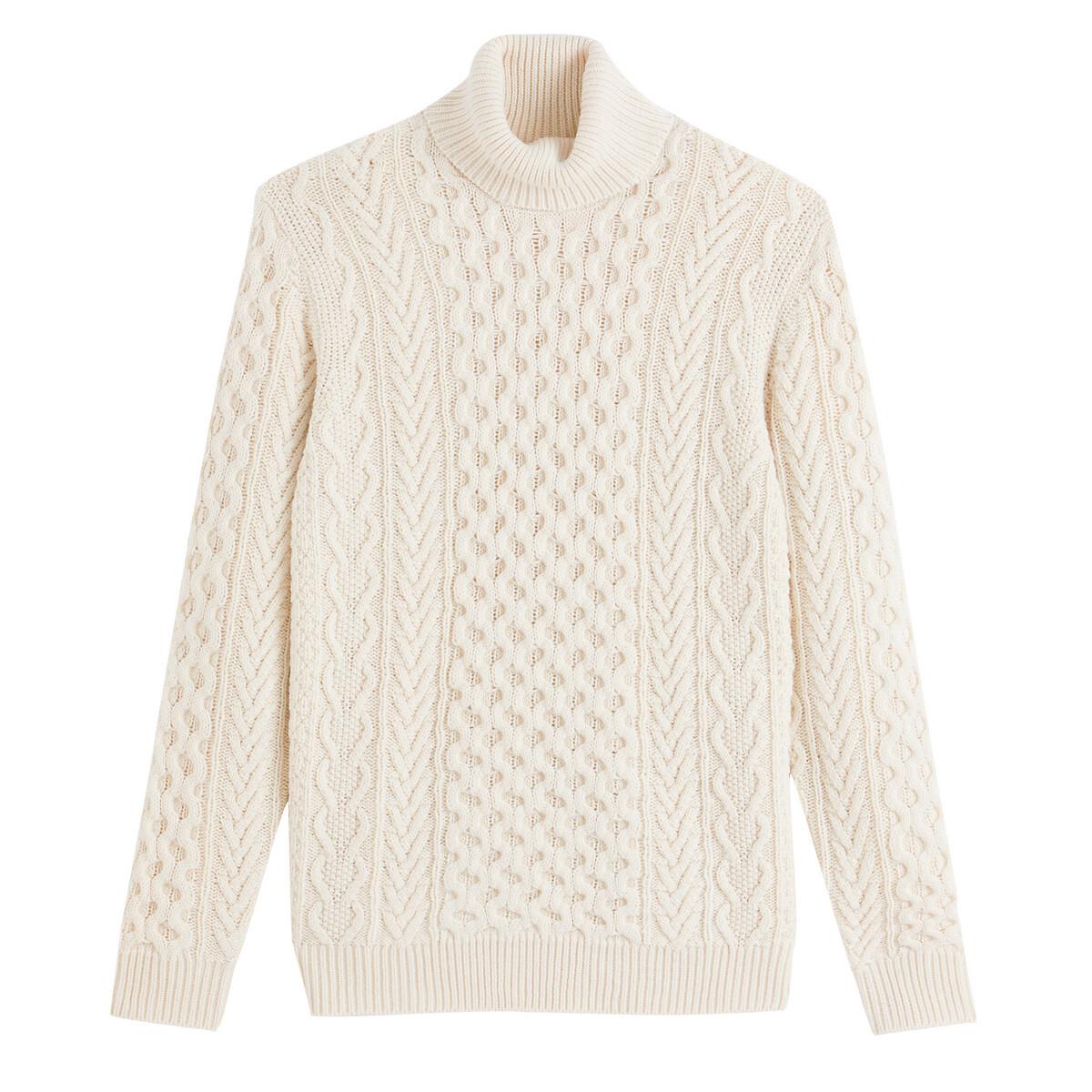 La Redoute Collections  Rollkragenpullover mit Zopfmuster 