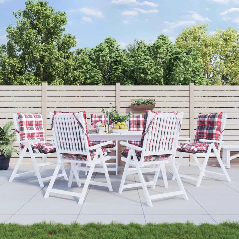 VidaXL Coussin de chaise à dossier bas tissu  