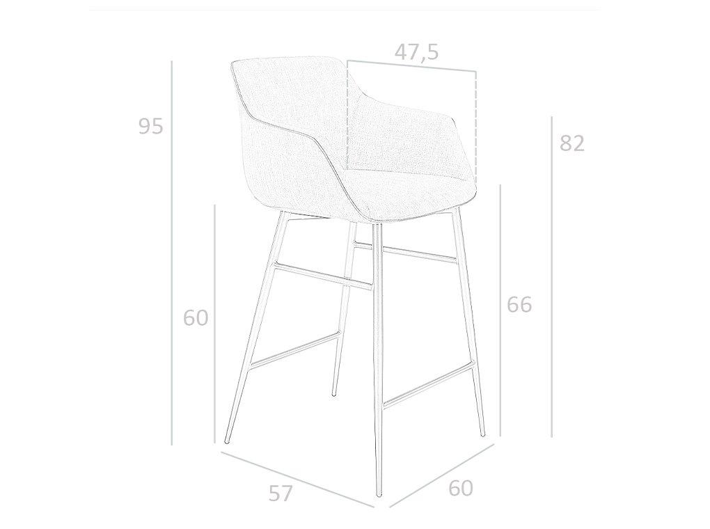 ANGEL CERDA Tabouret en tissu gris  