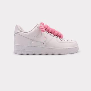 NIKE  Air Force 1 White - Rope Lace Pink 