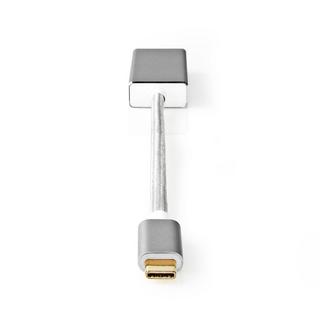 Nedis  Adaptateur USB-C™ | USB 3.2 Gen 1 | USB-C™ mâle | DisplayPort femelle | 0,20 m | Rond | Plaqué or | Tressé / Nylon | Argent | Boîte en carton avec fenêtre couverte. 