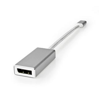 Nedis  Adaptateur USB-C™ | USB 3.2 Gen 1 | USB-C™ mâle | DisplayPort femelle | 0,20 m | Rond | Plaqué or | Tressé / Nylon | Argent | Boîte en carton avec fenêtre couverte. 