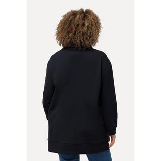 Ulla Popken  Sweatshirt, 3D-Prägung, Oversized, Stehkragen, Langarm 