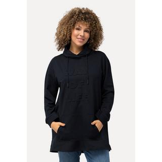 Ulla Popken  Sweat-shirt oversized à col montant et manches longues. Gaufrage 3D 