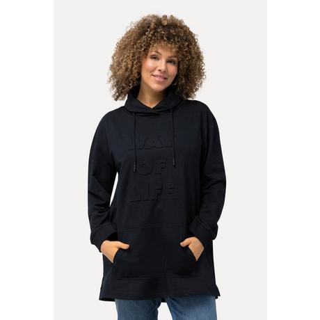 Ulla Popken  Sweat-shirt oversized à col montant et manches longues. Gaufrage 3D 