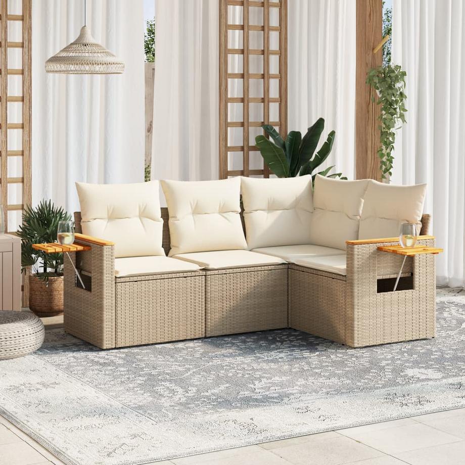 VidaXL set divano da giardino Polirattan  