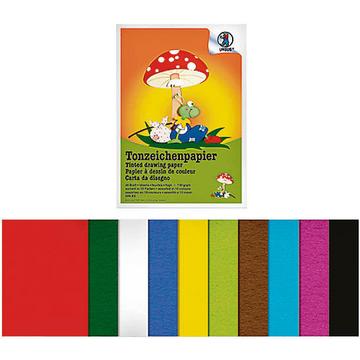 URSUS Tonzeichenpapier A4 2134699 130g. 10 Farben ass. 20 Blatt