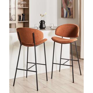 Beliani Set mit 2 Barstühlen aus Stoff Modern KIANA  
