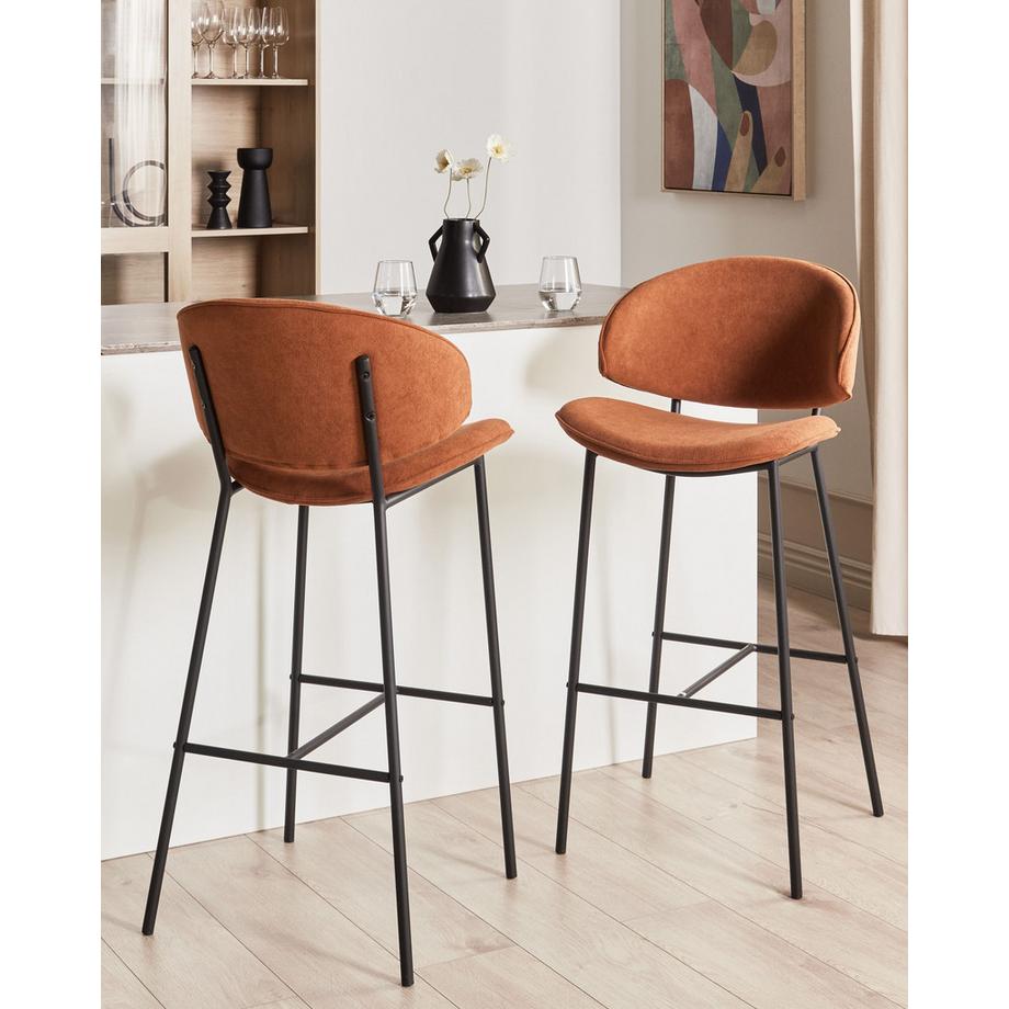 Beliani Set di 2 sedie alte en Tessuto Moderno KIANA  