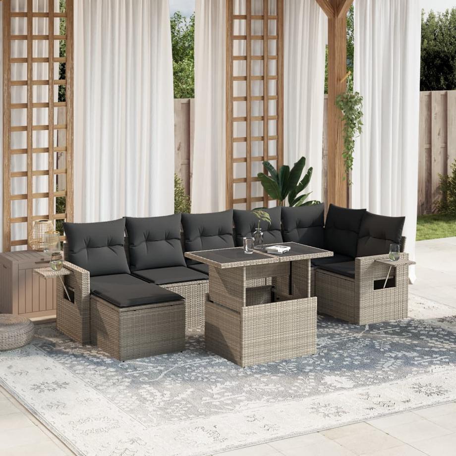 VidaXL Ensemble de canapés de jardin rotin synthétique  