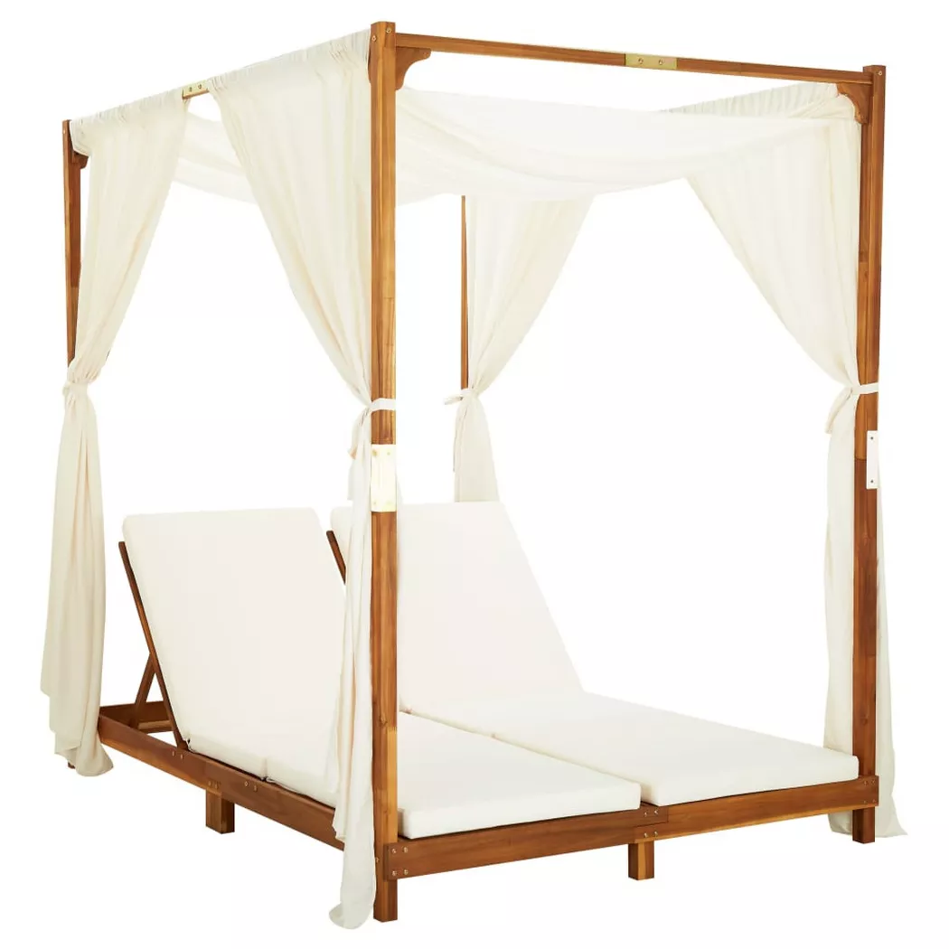 VidaXL - Sonnenliege akazienholz, One Size, Light Beige
