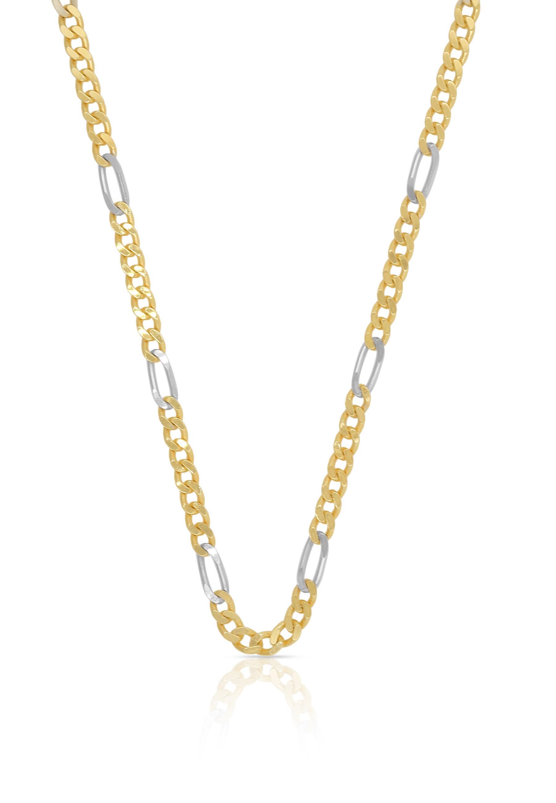 MUAU Schmuck  Collier Figaro Bicolor Gelbgold-/Weissgold 750, 2.9mm, 55cm 