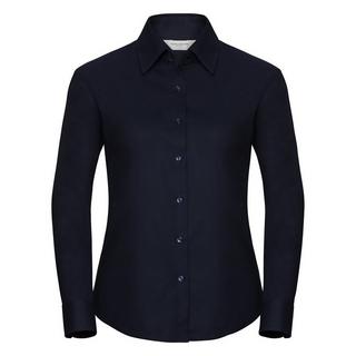 Russell Collection Easy Care Oxford Camicia a Maniche Lunghe  