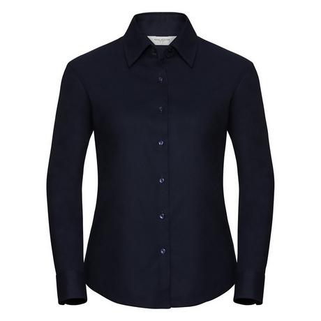 Russell Collection Easy Care Oxford Camicia a Maniche Lunghe  