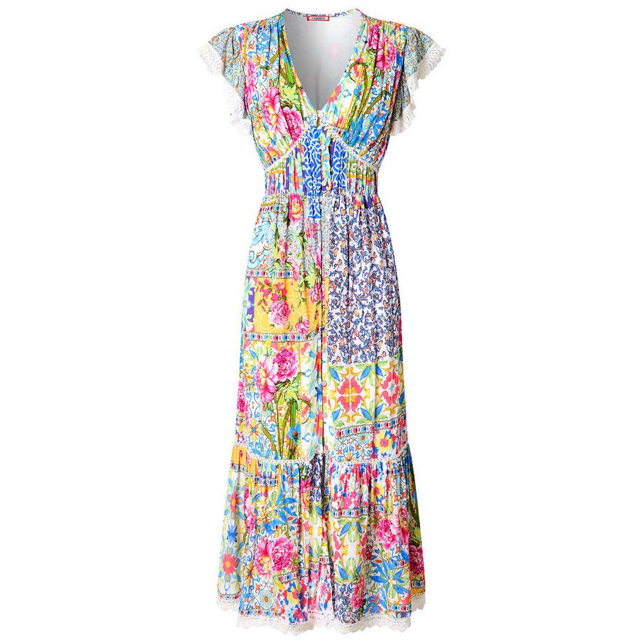 Joe Browns Maxikleid mit Patchworkmuster und fliessenden Ärmeln  