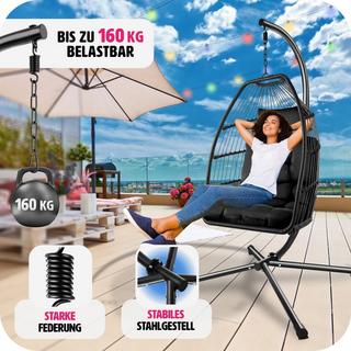 Tectake Fauteuil suspendu Ariane avec structure et coussin 160kg  