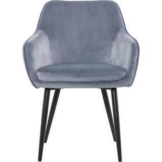 mutoni Chaise de salle à manger velours gris clair  