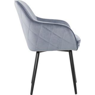 mutoni Chaise de salle à manger velours gris clair  