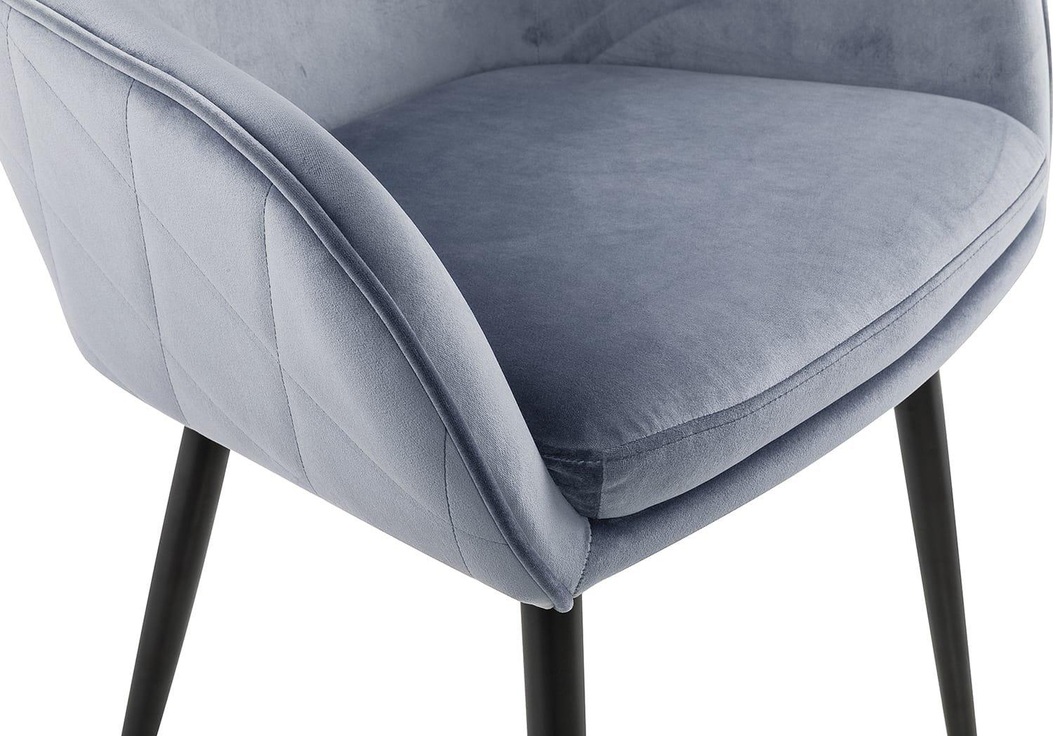 mutoni Chaise de salle à manger velours gris clair  