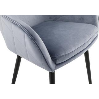 mutoni Chaise de salle à manger velours gris clair  