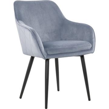 Chaise de salle à manger velours gris clair