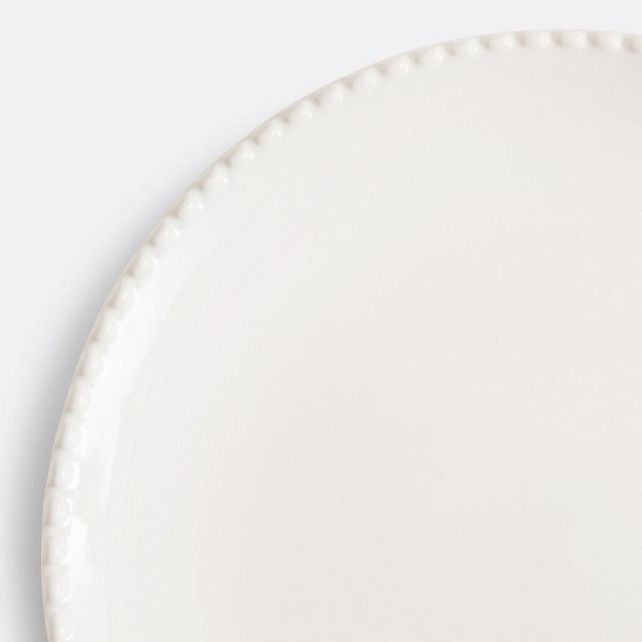 La Redoute Intérieurs Lot 4 assiettes plates en grès liseré perlé  