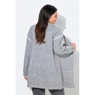 Ulla Popken Long Strickjacke Ziernähte Langarm  