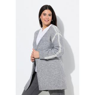 Ulla Popken Long Strickjacke Ziernähte Langarm  