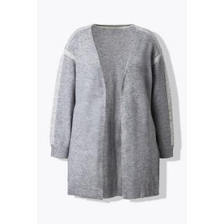 Ulla Popken Long Strickjacke Ziernähte Langarm  