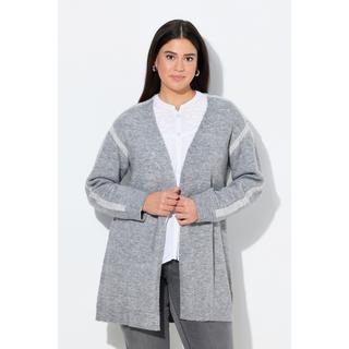 Ulla Popken Long Strickjacke Ziernähte Langarm  