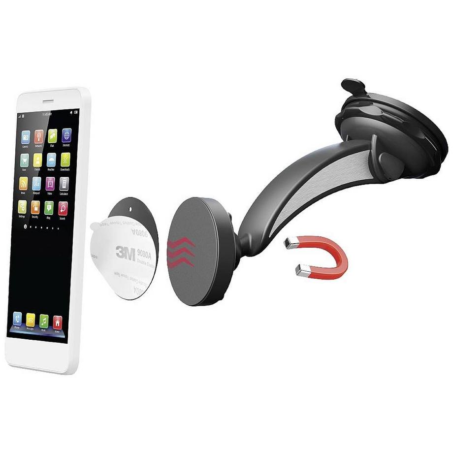 hama  Aimant pour support de téléphone portable automatique avec ventouse, pivotant à 360°, universel 
