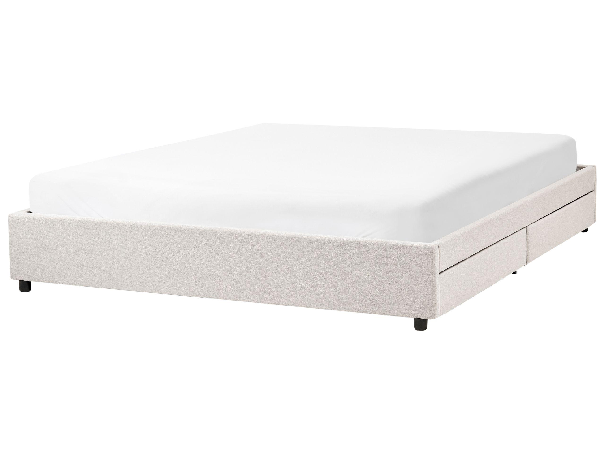 Beliani Letto con cassetti contenitore senza testata en Tessuto Moderno PRADES  