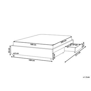 Beliani Letto con cassetti contenitore senza testata en Tessuto Moderno PRADES  