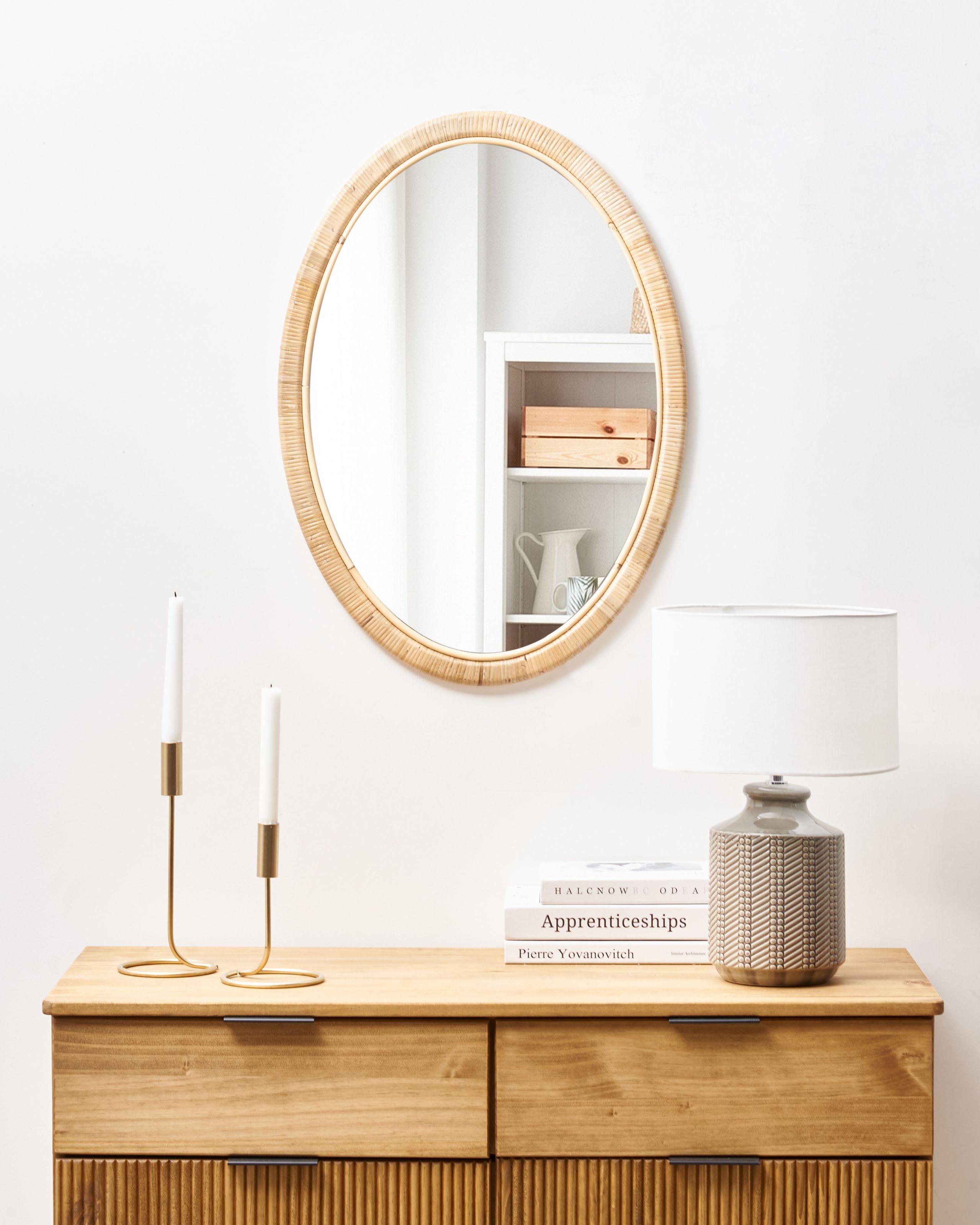 Beliani Wandspiegel aus Rattan Boho FOISSY  