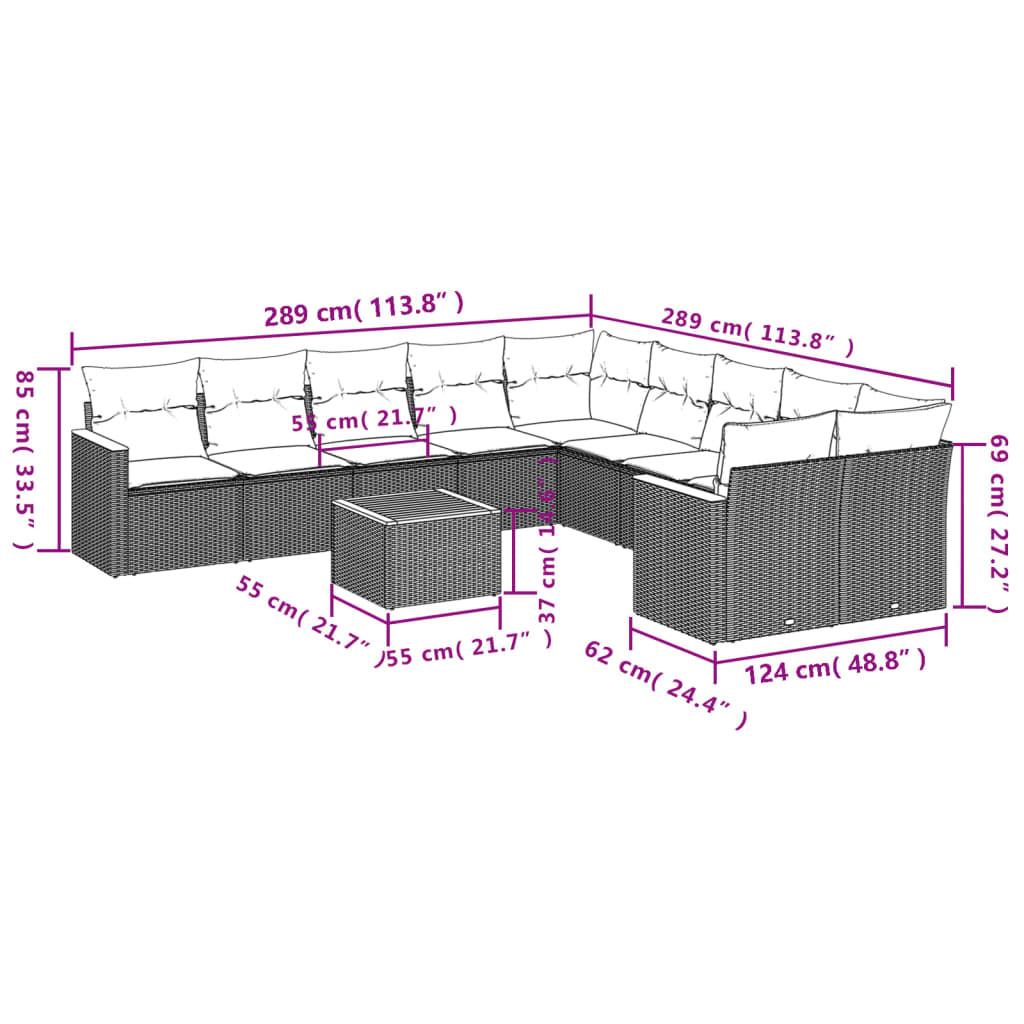 VidaXL Ensemble de canapés de jardin rotin synthétique  