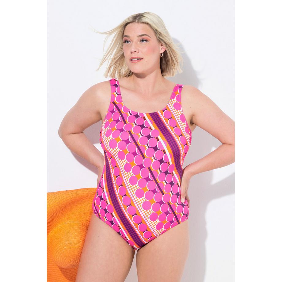 Ulla Popken Badeanzug Punkte ohne Softcups Rundhals  